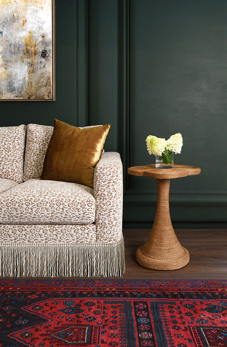 Worlds Away - Primrose Clover Top Side Table In Wrapped Rope - PRIMROSE