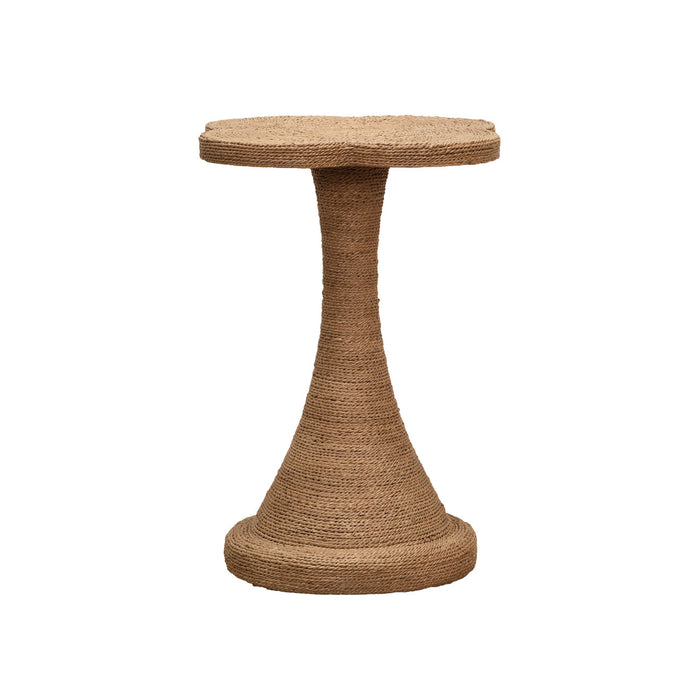 Worlds Away - Primrose Clover Top Side Table In Wrapped Rope - PRIMROSE