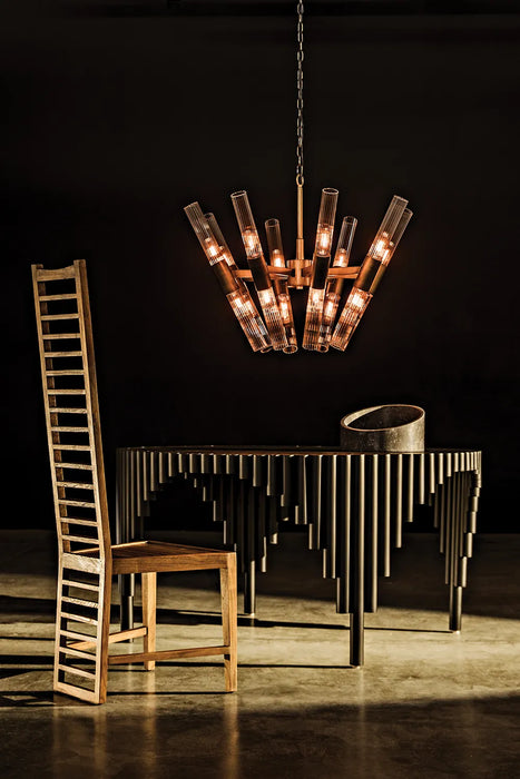 NOIR Furniture - Moira Chandelier, Aged Brass - PZ001AB - GreatFurnitureDeal