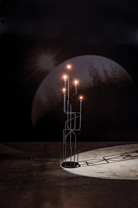 NOIR Furniture - Moriarty Floor Lamp, Black Metal - PZ005MTB - GreatFurnitureDeal
