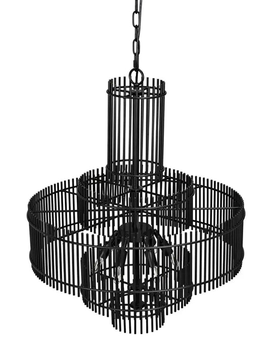 Noir Furniture - Ghost Chandelier in Matte Black - PZ022MTB - GreatFurnitureDeal