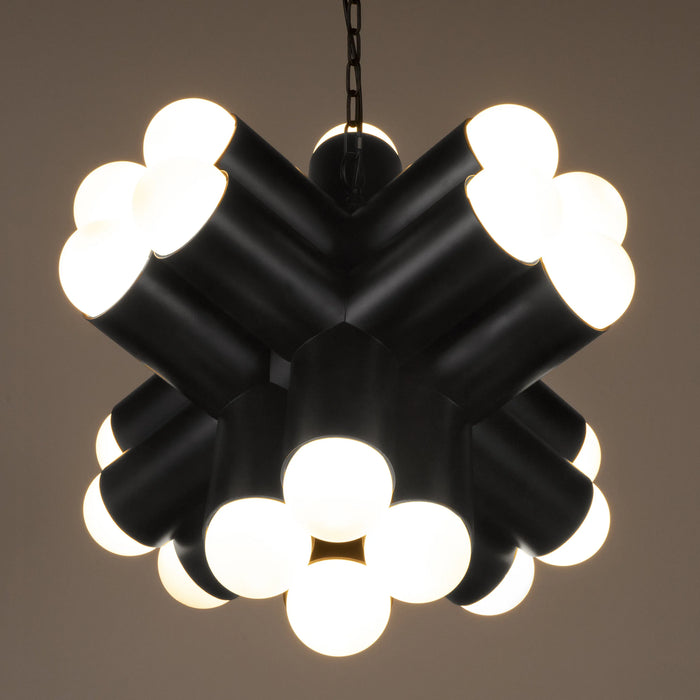 Noir Furniture - Massimo Chandelier in Matte Black - PZ032MTB - GreatFurnitureDeal