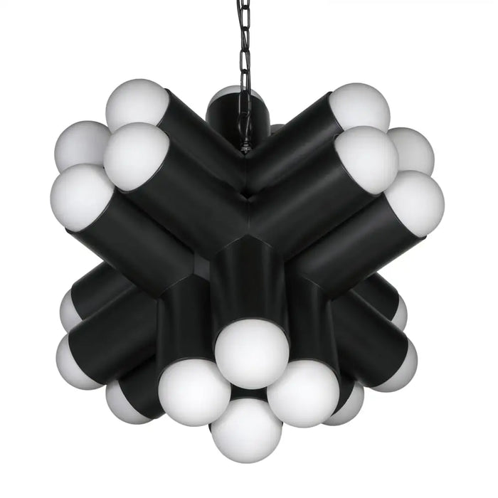Noir Furniture - Massimo Chandelier in Matte Black - PZ032MTB - GreatFurnitureDeal