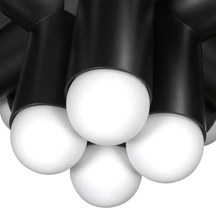 Noir Furniture - Massimo Chandelier in Matte Black - PZ032MTB - GreatFurnitureDeal