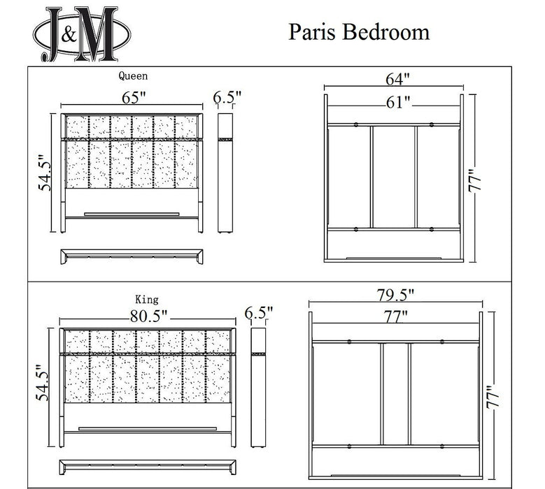 J&M Furniture - The Paris Queen Bed - 18217-Q - GreatFurnitureDeal