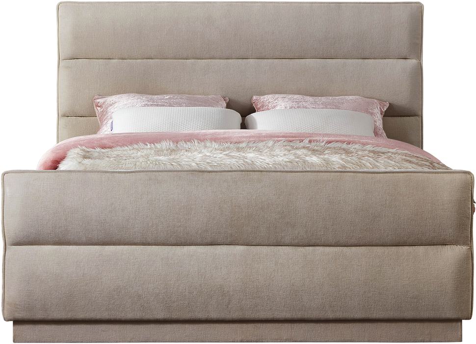 Meridian Furniture - Paxton Beige Chenille Fabric Upholstered King Bed (3 Boxes) - PaxtonBeige-K - GreatFurnitureDeal
