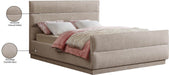 Meridian Furniture - Paxton Beige Chenille Fabric Upholstered King Bed (3 Boxes) - PaxtonBeige-K - GreatFurnitureDeal