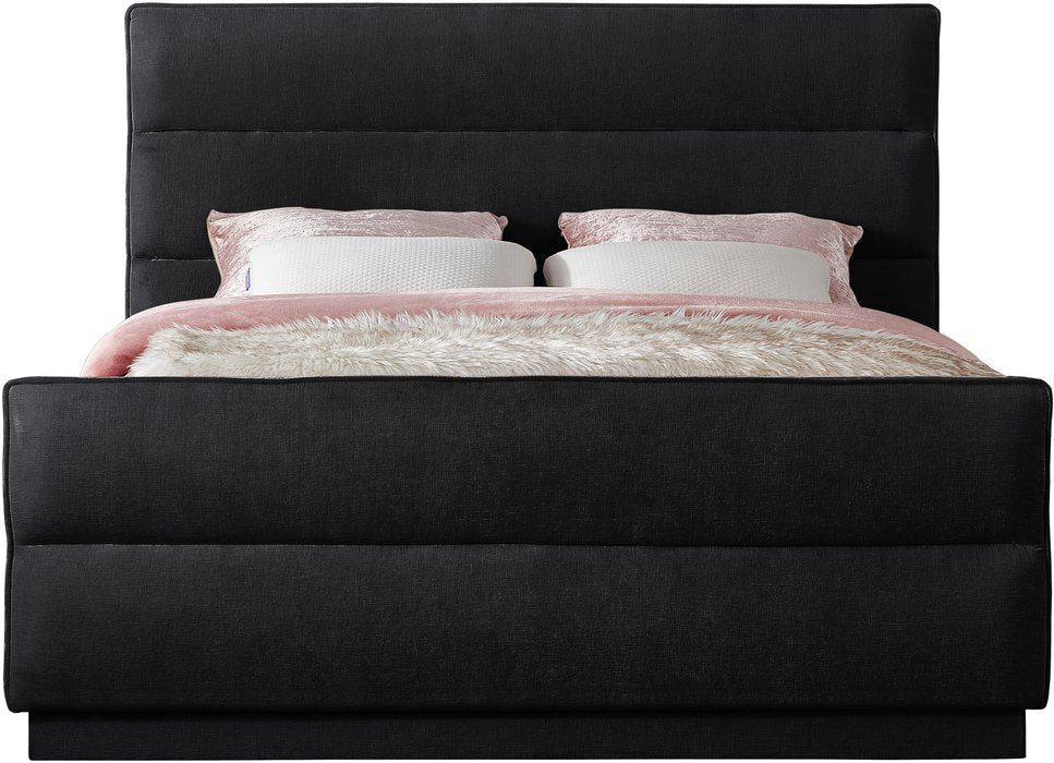 Meridian Furniture - Paxton Black Chenille Fabric Upholstered King Bed (3 Boxes) - PaxtonBlack-K - GreatFurnitureDeal