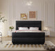 Meridian Furniture - Paxton Black Chenille Fabric Upholstered King Bed (3 Boxes) - PaxtonBlack-K - GreatFurnitureDeal