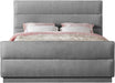 Meridian Furniture - Paxton Grey Chenille Fabric Upholstered King Bed (3 Boxes) - PaxtonGrey-K - GreatFurnitureDeal