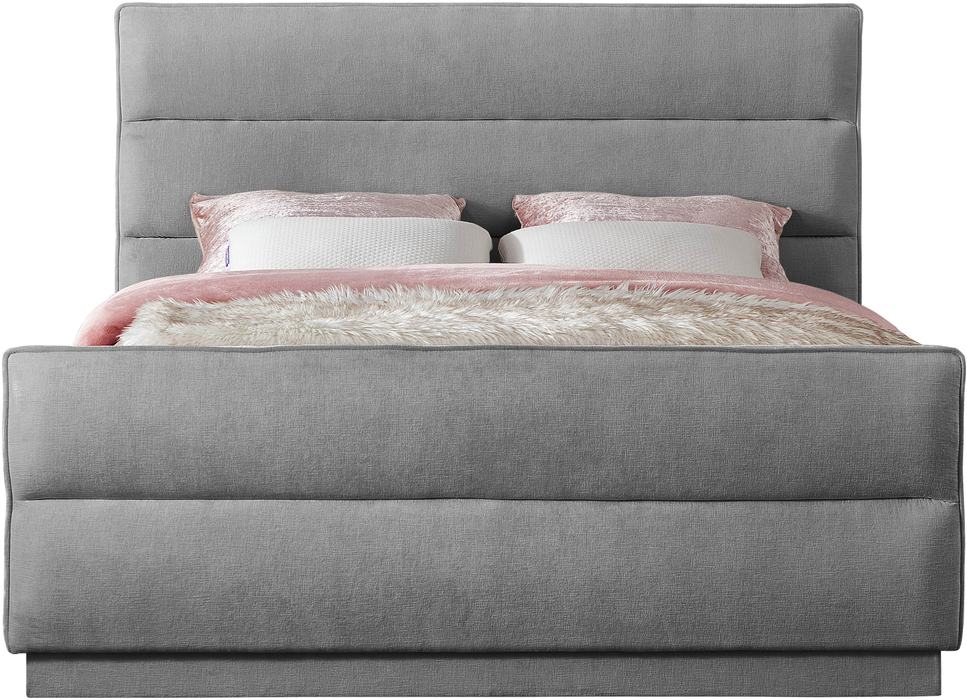 Meridian Furniture - Paxton Grey Chenille Fabric Upholstered King Bed (3 Boxes) - PaxtonGrey-K - GreatFurnitureDeal
