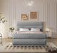 Meridian Furniture - Paxton Grey Chenille Fabric Upholstered King Bed (3 Boxes) - PaxtonGrey-K - GreatFurnitureDeal