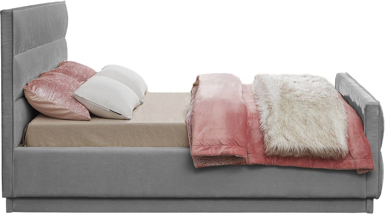 Meridian Furniture - Paxton Grey Chenille Fabric Upholstered King Bed (3 Boxes) - PaxtonGrey-K - GreatFurnitureDeal