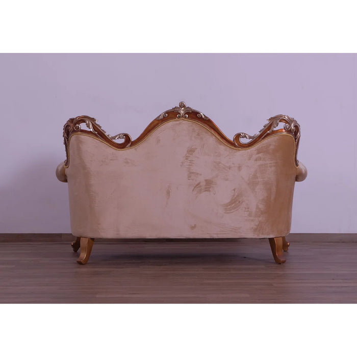 European Furniture - Tiziano Luxury Loveseat in Gold & Antique Silver - 38994-L - GreatFurnitureDeal