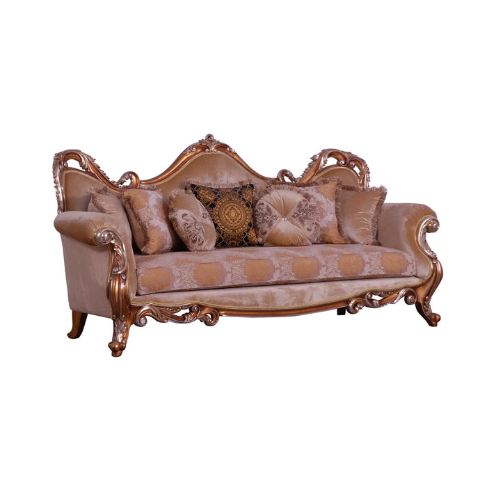 European Furniture - Tiziano Luxury Sofa in Gold & Antique Silver - 38994-S - GreatFurnitureDeal