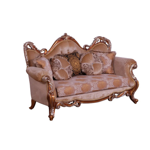 European Furniture - Tiziano Luxury Loveseat in Gold & Antique Silver - 38994-L - GreatFurnitureDeal