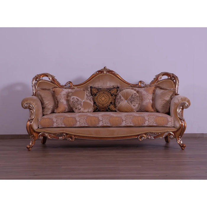 European Furniture - Tiziano Luxury Sofa in Gold & Antique Silver - 38994-S - GreatFurnitureDeal