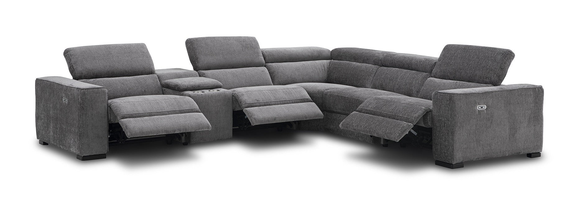 J&M Furniture - Picasso 6Pc Fabric Motion Sectional Sofa In Dark Grey - 19965-DG - GreatFurnitureDeal