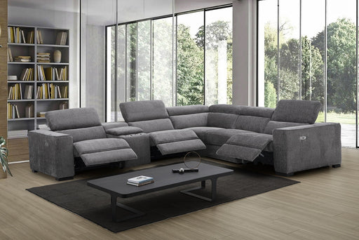 J&M Furniture - Picasso 6Pc Fabric Motion Sectional Sofa In Dark Grey - 19965-DG - GreatFurnitureDeal