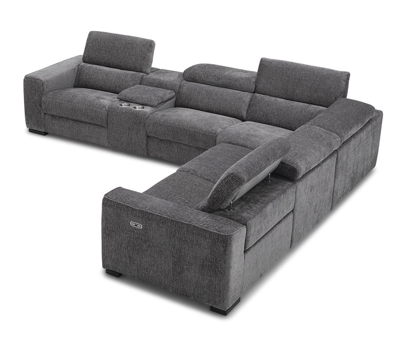 J&M Furniture - Picasso 6Pc Fabric Motion Sectional Sofa In Dark Grey - 19965-DG - GreatFurnitureDeal