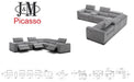 J&M Furniture - Picasso 6Pc Fabric Motion Sectional Sofa In Light Grey - 19965-LTG - GreatFurnitureDeal