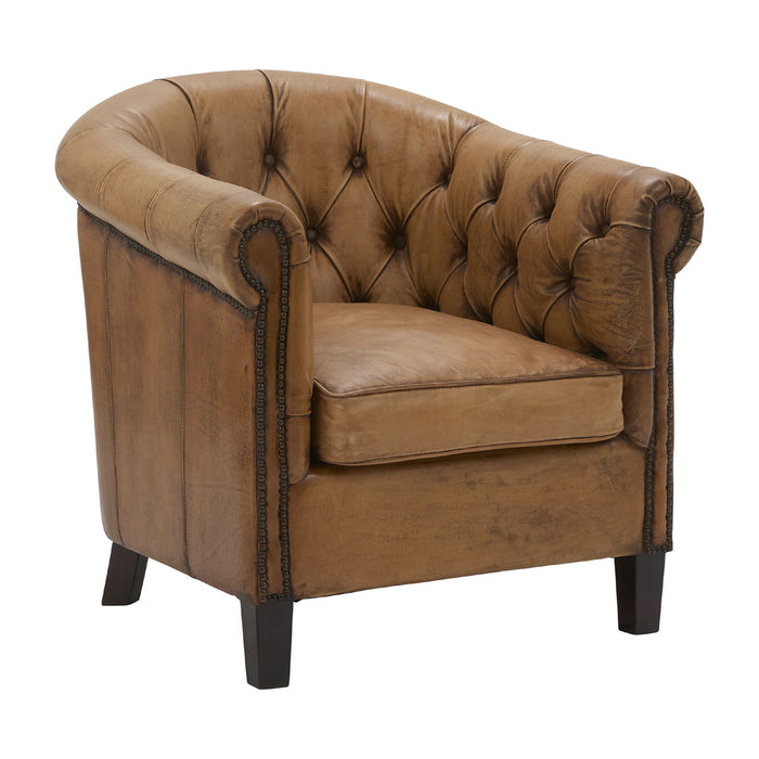 GJ Styles - Burton Tufted Club Chair Antique Buffalo - RA132 - GreatFurnitureDeal