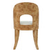 Worlds Away - Rafferty Curved Back Wooden Dining Chair In Burl Wood With Performance White - RAFFERTY BW - GreatFurnitureDeal