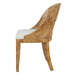 Worlds Away - Rafferty Curved Back Wooden Dining Chair In Burl Wood With Performance White - RAFFERTY BW - GreatFurnitureDeal