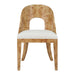 Worlds Away - Rafferty Curved Back Wooden Dining Chair In Burl Wood With Performance White - RAFFERTY BW - GreatFurnitureDeal