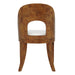 Worlds Away - Rafferty Curved Back Wooden Dining Chair In Dark Burl Wood with Performance White - RAFFERTY DBW - GreatFurnitureDeal