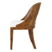 Worlds Away - Rafferty Curved Back Wooden Dining Chair In Dark Burl Wood with Performance White - RAFFERTY DBW - GreatFurnitureDeal