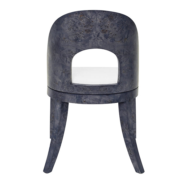 Worlds Away - Rafferty Curved Back Wooden Dining Chair In Navy Burl - RAFFERTY NVYBW - GreatFurnitureDeal