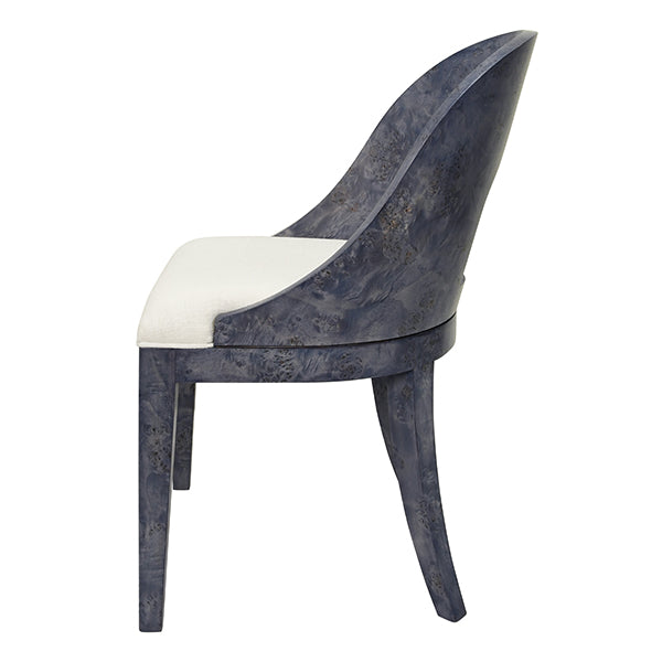 Worlds Away - Rafferty Curved Back Wooden Dining Chair In Navy Burl - RAFFERTY NVYBW - GreatFurnitureDeal
