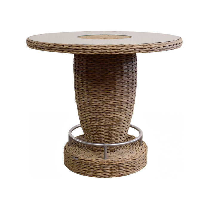 GJ Styles - Tahiti Outdoor Bar Table W/ Glass Top - RD02 - GreatFurnitureDeal