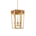 Worlds Away - Ren 4-Light Hexagon Pendant With Gold Metal Frame and Inset Burl Wood - REN G - GreatFurnitureDeal