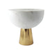 Worlds Away - Large White Marble Bowl With Brass Base - REVE LG - GreatFurnitureDeal