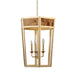 Worlds Away - Reynolds 5-Light Hexagon Pendant With Gold Metal Frame and Inset Burl Wood - REYNOLDS G - GreatFurnitureDeal