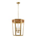 Worlds Away - Reynolds 5-Light Hexagon Pendant With Gold Metal Frame and Inset Burl Wood - REYNOLDS G - GreatFurnitureDeal