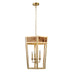 Worlds Away - Reynolds 5-Light Hexagon Pendant With Gold Metal Frame and Inset Burl Wood - REYNOLDS G - GreatFurnitureDeal