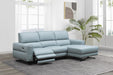 ESF Furniture - RG19141A Sectional Sofa w/ Recliner in Blue - RG19141A-SEC-BLUE - GreatFurnitureDeal