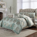 AICO Furniture - Regent 10 Piece King Comforter Set in Ice Blue - BCS-KS10-RGENT-ICE - GreatFurnitureDeal