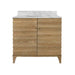 Worlds Away - Rhodes Bath Vanity With Vertical Fluted Detail On Drawers In Cerused Oak - RHODES CO - GreatFurnitureDeal