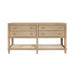 Worlds Away - Four Drawer Console With Open Cane Shelf In Cerused Oak - RICHMOND CO - GreatFurnitureDeal
