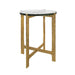 Worlds Away - Round Side Table With Hammered Brass Base And Thick Poured Glass Top - RICKY - GreatFurnitureDeal