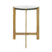 Worlds Away - Round Side Table With Hammered Brass Base And Thick Poured Glass Top - RICKY - GreatFurnitureDeal