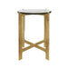 Worlds Away - Round Side Table With Hammered Brass Base And Thick Poured Glass Top - RICKY - GreatFurnitureDeal