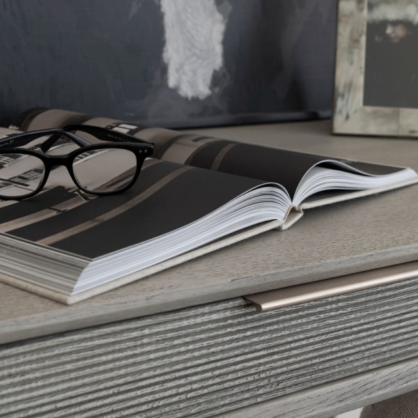 Riley Desk in Brushed Smoke - AT102-BRS - GreatFurnitureDeal