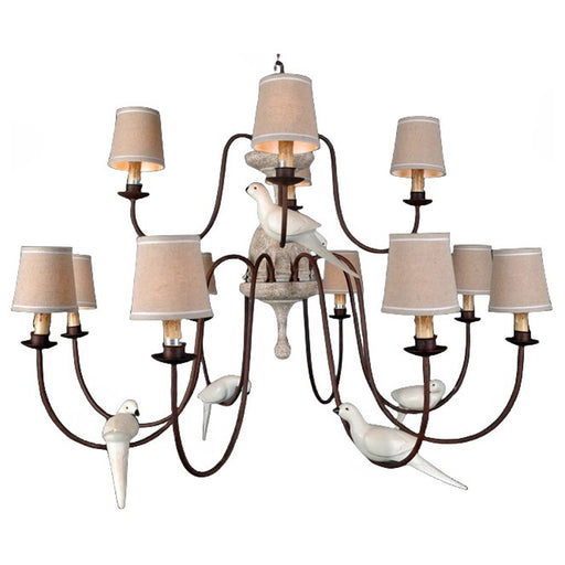 GJ Styles - Eaton Chandelier with Washed Wood and Rust - RL102 - GreatFurnitureDeal