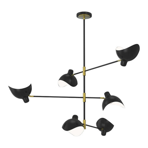 GJ Styles - Robins Chandelier in Gold/Matte Black - RL95 - GreatFurnitureDeal
