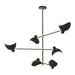 GJ Styles - Robins Chandelier in Gold/Matte Black - RL95 - GreatFurnitureDeal